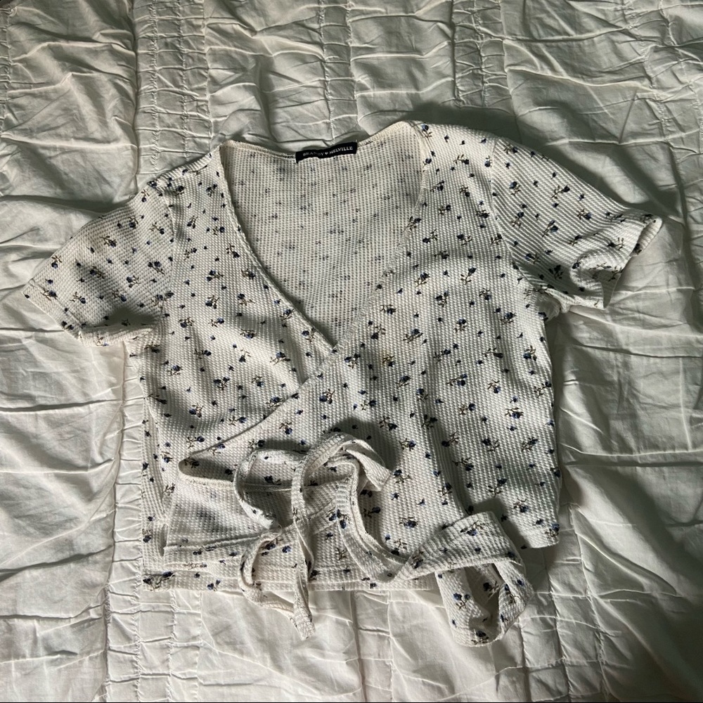 Tie Front Floral Blouse